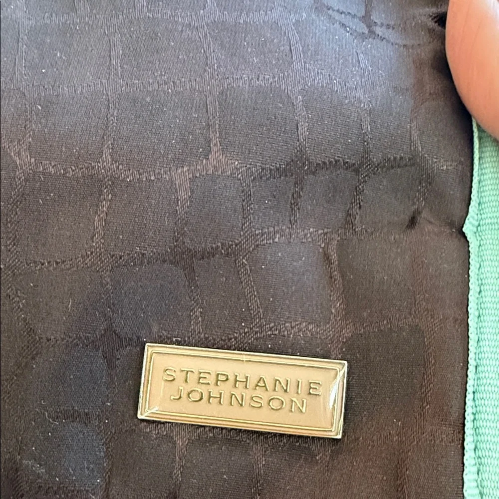Stephanie Johnson Stylish Brown and Baby Blue Cosmetic Bag